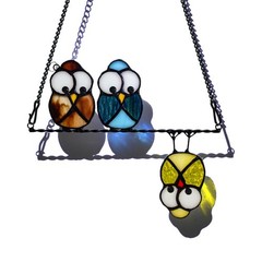 Stained Glass Owl Suncatchers for Windows | Bird Lover Gifts & Decor